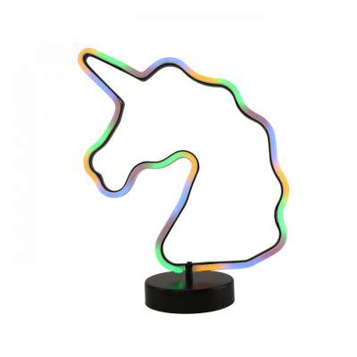 Liangliang Metal Frame Double Neon With Holder Base Home Decor LED Unicorn Neon Light