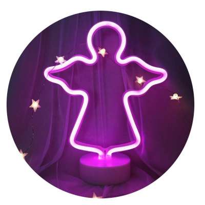 Living Room Kitchen Table Children Kids Gifts LED Angel Neon Light Sign