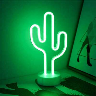 DDZX1023 Plastic Cactus Shape LED Neon Sign Light