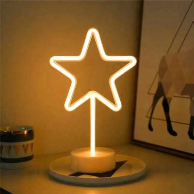 DDZX1025 Plastic Star Shape LED Neon Sign Decoration Light