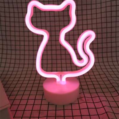 Colorful Battery Power Cat Decoration LED Neon Led Night Lamp Light